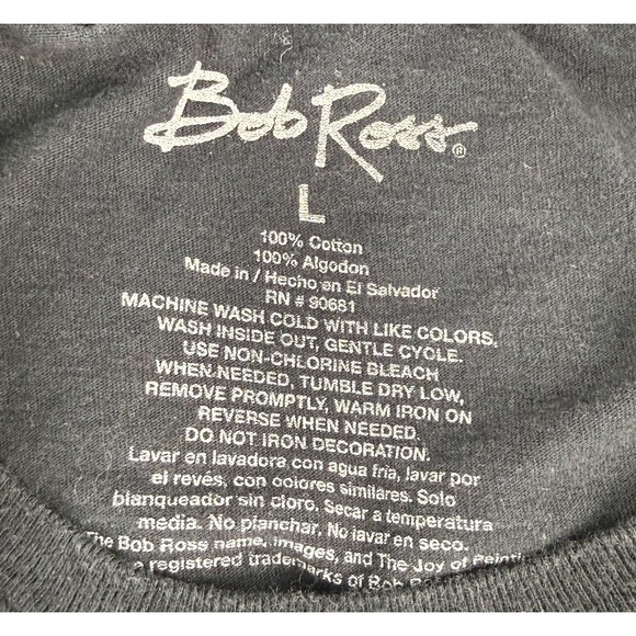 Bob Ross Space Galaxy Graphic T-Shirt Men's Large Black Cosmic Art Tee - Picture 6 of 6